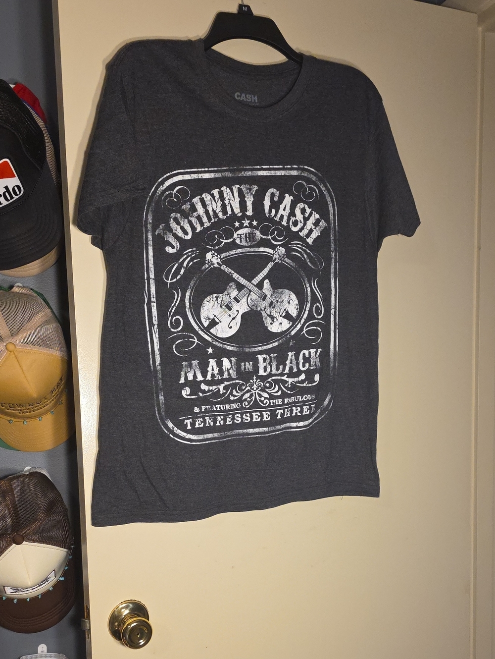 Johnny Vash Charcoal Graphic Tee - White Print